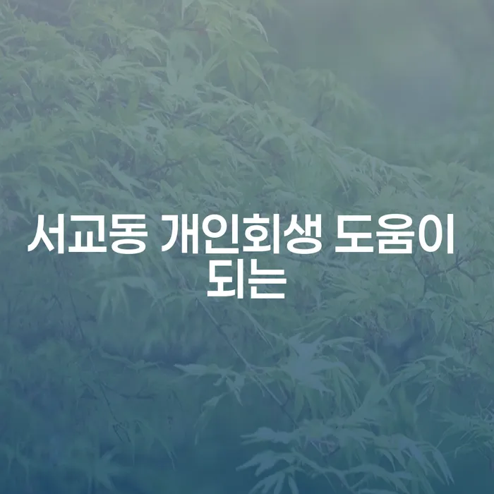 서교동 개인회생 도움이 되는